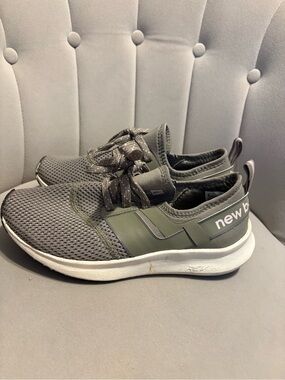 New Balance Gray and Olive Green Slip-On Sneakers